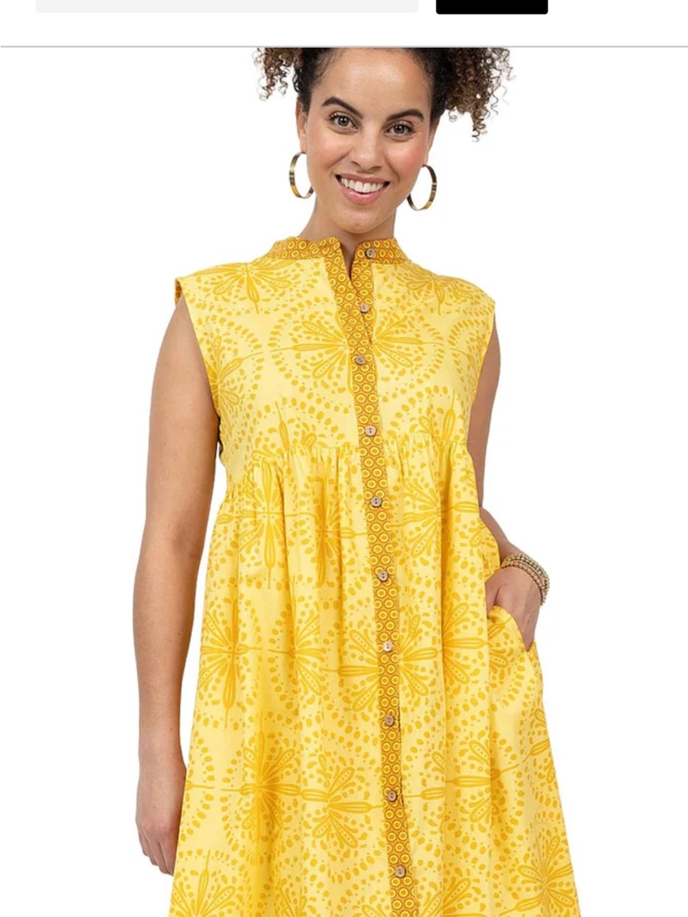 Uncle Frank sun-kissed cotton dress in yellow - Picture 8 of 8